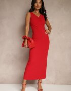 by swan Rochie Roșie cu Viscoză cu croială ajustată cu încrețituri Tilorrea