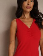 by swan Rochie Roșie cu Viscoză cu croială ajustată cu încrețituri Tilorrea