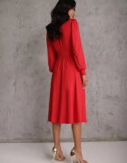 by swan Rochie Roșie din Viscoză cu Croială Cloș cu Partea de Sus tip Plic Seliane