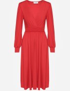 by swan Rochie Roșie din Viscoză cu Croială Cloș cu Partea de Sus tip Plic Seliane