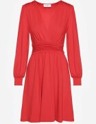 by swan Rochie Roșie din Viscoză cu Croială Cloș Selaitea