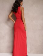 by swan Rochie roșie drapata cu crapătură decorativă Alphophe