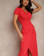 by swan Rochie Roșie Petrecută Încrețită din Viscoză Croială mulată Natisse