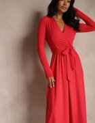 by swan Rochie roșie taliată cu curea cu amestec de vâscoză Hrestalia