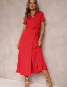 by swan Rochie roșie tip cămașă cu curea legată Asheila