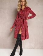 by swan Rochie Roșie Tip cămașă Legată în talie Shelah