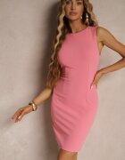 by swan Rochie Roză cu Viscoză croi creion fără Mâneci Nelifara