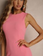 by swan Rochie Roză cu Viscoză croi creion fără Mâneci Nelifara