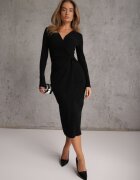 by swan Rochie Strălucitoare Petrecută Midi Neagră Zaola