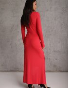 by swan Rochie Taliată Roșie cu adaos de Viscoză Ornată cu Pliuri Heriova