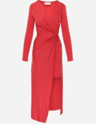 by swan Rochie Taliată Roșie cu adaos de Viscoză Ornată cu Pliuri Heriova