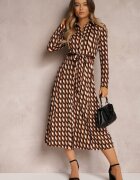 by swan Rochie tip cămașă Maro cu model geometric Fendwe