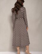 by swan Rochie tip cămașă Maro Midi Decorată cu model geometric și cu cordon legat Aripel