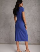 by swan Rochie tip plic bleumarin midi cu mânecă scurtă și nod decorativ Katasia