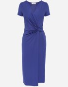 by swan Rochie tip plic bleumarin midi cu mânecă scurtă și nod decorativ Katasia