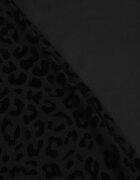 by swan Rochie Transparentă Neagră cu imprimeu leopard din catifea și fante Zailnn