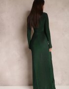 by swan Rochie Verde cu Decolteu petrecut Strălucitoare cu Drapaj Umoria
