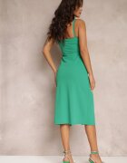 by swan Rochie Verde cu Fentă pe Bretele Neave
