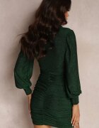 by swan Rochie Verde cu Încrețitură și Fibră Metalică Amitie