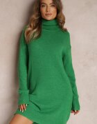 by swan Rochie Verde de Lână Oversize cu Guler înalt Revite