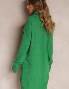 by swan Rochie Verde de Lână Oversize cu Guler înalt Revite
