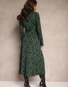 by swan Rochie Verde Imprimată din Viscoză cu croială tip cămașă Decorată cu cordon Evelitha