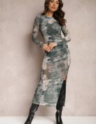 by swan Rochie Verde închis Mulată Maxi cu Decupaj Marperra
