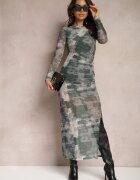 by swan Rochie Verde închis Mulată Maxi cu Decupaj Marperra