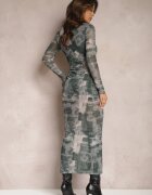 by swan Rochie Verde închis Mulată Maxi cu Decupaj Marperra