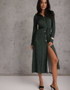 by swan Rochie Verde închis Tip cămașă Midi cu cordon Xudilla