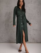 by swan Rochie Verde închis Tip cămașă Midi cu cordon Xudilla