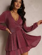 by swan Rochie Visinie Cloș cu Fir Metalic Necile