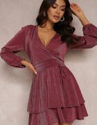 by swan Rochie Visinie Cloș cu Fir Metalic Necile