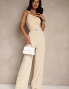by swan Salopetă Bej Deschis Asimetrică pe un Umăr cu Pantaloni Lungi și Buzunare Efridelle