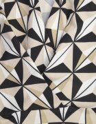 by swan Salopetă Bej și Negru cu croială cambrată cu cordon din material și imprimeu geometric Fenoria