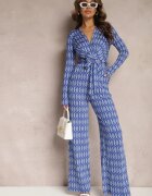 by swan Salopetă Bleumarin Cambrată cu Craci Largi și Centură Legată Acaelia