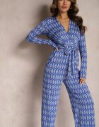 by swan Salopetă Bleumarin Cambrată cu Craci Largi și Centură Legată Acaelia
