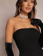 by swan Salopetă Negru cu talie marcată cu fir strălucitor Fără Mâneci Hevinia