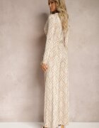 by swan Salopetă petrecută bej cu curea în talie și cu model decorativ Mirannda