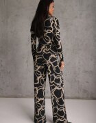 by swan Salopetă petrecută cu model cu vâscoză și cu curea tip cravată Veggio Neagră