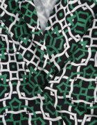 by swan Salopetă Verde cu Imprimeu Geometric cu Crăci Largi și Curea în Talie Soliti
