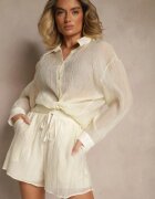by swan Set Bej deschis din material cu Zirconii Cămașă și Pantaloni scurți Jeniviela