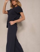 by swan Set Bleumarin din Vascoză Tricou și Pantaloni cu Croială Largă Larives