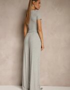 by swan Set Gri din Bumbac Tricou Tip Crop Top și Pantaloni Wide Leg Nelisandra