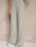 by swan Set Gri din Bumbac Tricou Tip Crop Top și Pantaloni Wide Leg Nelisandra