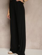 by swan Set Negru din Bumbac Tricou Tip Crop Top și Pantaloni cu picior larg Nelisandra