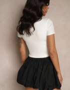 by swan T-shirt Alb Cropped cu Viscoză Efranessa