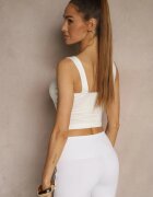 by swan Top Alb Neted din Vâscoză cu bretele Lirenele