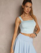 by swan Top Albastru Neted din Viscoză cu Bretele Lirenele