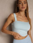 by swan Top Albastru Neted din Viscoză cu Bretele Lirenele